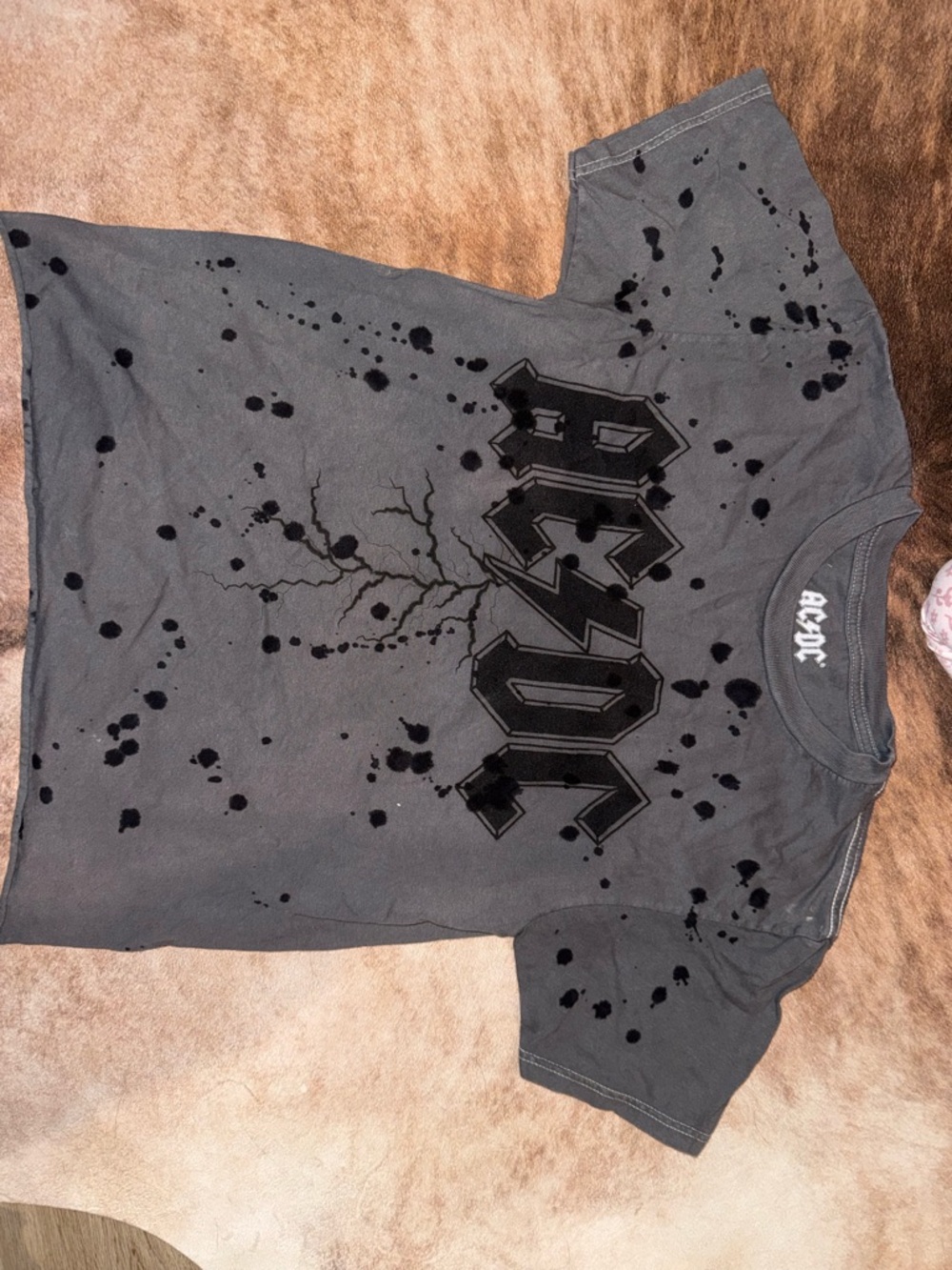 AC/DC women’s Gray Graphic Tee with Black Logo